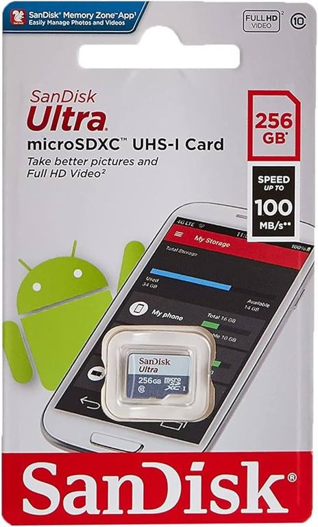 Tarjeta de Memoria Micro SD Ultra 256gb, 100Mb/s