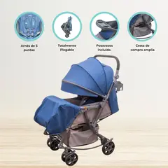 INFANTI - Coche Cuna Mecedora «GENOVA 2G» Blue