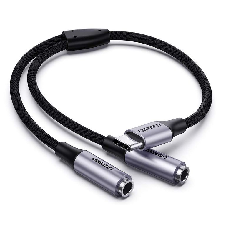 Cable de Audio USB-C a 3.5mm x 2 Hembra 25cm AV144 - 30732