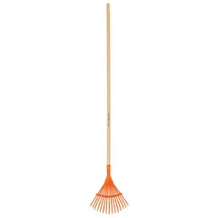 TRUPER - Escoba metálica para jardín, curva, 15 dientes, mango 48"