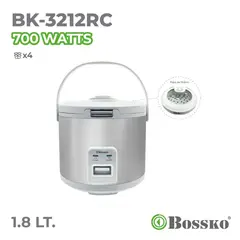 BOSSKO - Olla arrocera multiusos 1.8 lt -Blanco