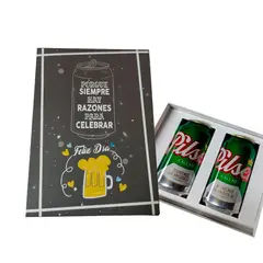 GENERICO - Regalo Ramo Chelero Lindo Caja para 2 latas Cumpleaños Amigo Papa