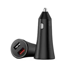 XIAOMI - Adaptador Cargador de Auto 37W Dual Rápida Luz Led