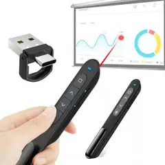 GENERICO - Presentador de Diapositivas Inalambrico 2 en 1 laser USB C