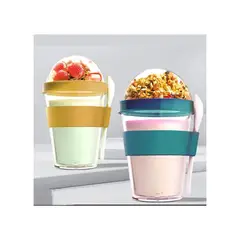 GENERICO - Vaso para Yogurt y Cereal yogurera de acrilico con cuchara
