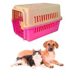 GENERICO - Kennel Transportador L50 Jaula Rosado Gatos y Perros