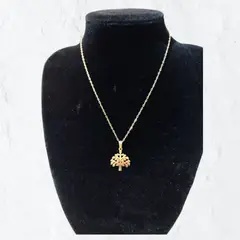 GENERICO - Pack Acero Collar con dije y Aretes - Arbol Abundancia M3 Dorado