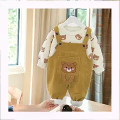 GENERICO - Ropa para niño Bebe de 2 Piezas Osito Pandita ( Polera + Overoll )