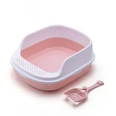 GENERICO - Arenero abierto para gato con palita 40x48cm- rosado