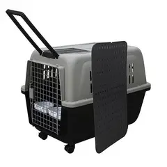 GENERICO - Kennel transportador L80 piso impermeable - NEGRO