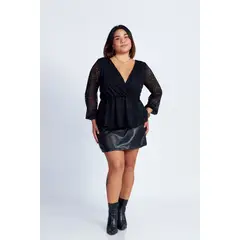 MISS LADY - Top Peplum Griselda - Negro