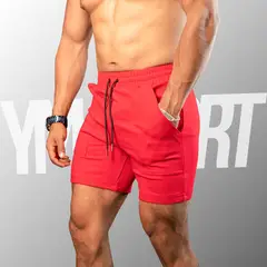 YML SPORT - Short Fitness Hombre Rojo - Short GYM -
