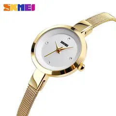 SKMEI - RELOJ 1390 DORADO CORREA ACERO PARA MUJER_.