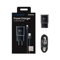 CUBO - Cargador 15W con Cable Tipo-C para Galaxy - Negro