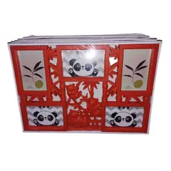 GENERICO - Marco para Fotos Portafotos Panda 5 Fotos Rojo