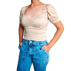 GENERICO - Blusa mujer Mirella - Beige