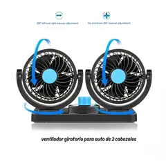 ROHS - Ventilador doble Cabezal 360 Giratorio 12v- Autos