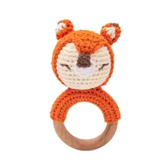 GENERICO - Sonajero tejido en crochet y madera para bebes