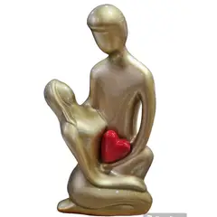 PERU - Adorno, Decorativo pareja de novios, enamorados ceramica dorada 33 cm