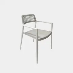NIHM - Silla de Comedor Cala de Aluminio Blanco