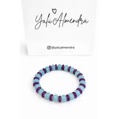 GENERICO - Pulsera Elástica de Cristales de Jade y Amatista