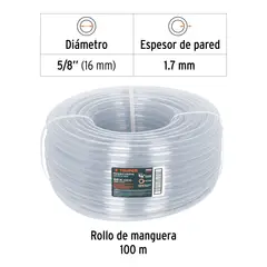 TRUPER - Metro de manguera 1/2" industrial en rollo de 100 m