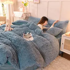 GOLDEN - 3 PIEZAS Edredón Tela Piel de Oso Cemento dos plazas