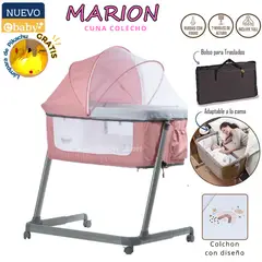 EBABY - CUNA COLECHO MARION ROSADO + GRATIS LAMPARA DE PIKACHU