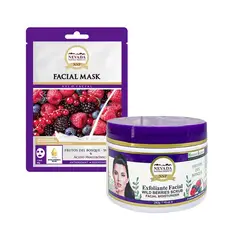 NEVADA NATURAL PRODUCTS - Exfoliante + Mascarilla Facial de Frutos del Bosque con Acido Hialuronico