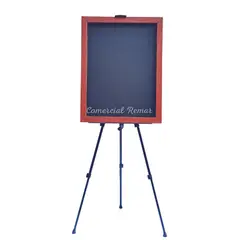 GENERICO - Pizarra para Tiza Doble Cara 80x60cm + Caballete de Aluminio