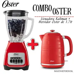 OSTER - COMBO Licuadora Kaliman+Hervidor Eléctrico Rojo