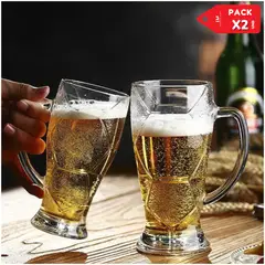 INSPIRA MARKET - Taza vaso de vidrio gigante dia del padre 600ml Set x2