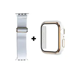 GENERICO - Correa Nylon + Case Bumper para Apple Watch 40mm - Blanco