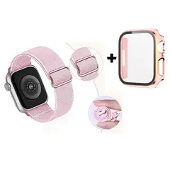 GENERICO - Correa Nylon + Case Bumper para Apple Watch 45mm - Nude