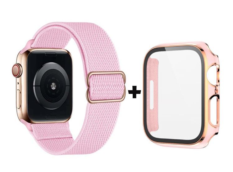 Correa Nylon + Case Bumper para Apple Watch 45mm - Rosa
