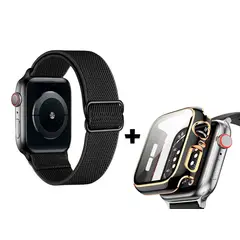 GENERICO - Correa Nylon + Case Bumper para Apple Watch 40mm - Negro