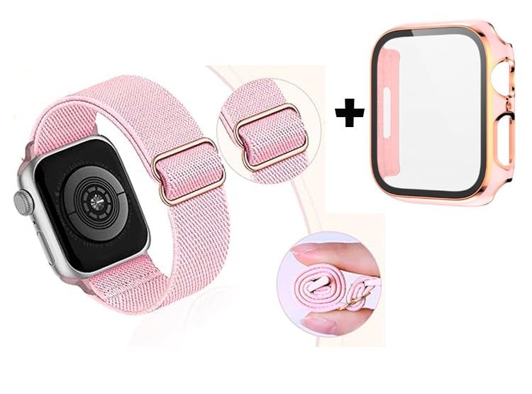 Correa Nylon + Case Bumper para Apple Watch 40mm - Nude