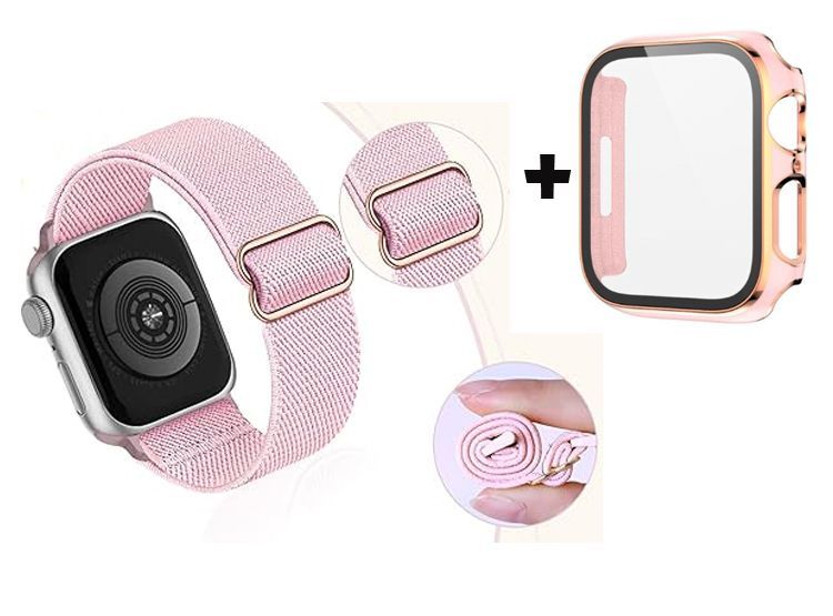 Correa Nylon + Case Bumper para Apple Watch 41mm - Nude