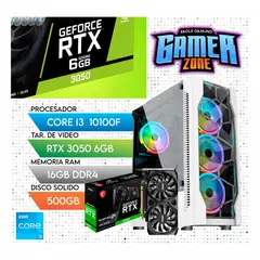 NVIDIA - Computadora PC GAMER Core i3 10100F + RAM 16GB + SSD 500GB + VIDEO RTX 3050 6GB