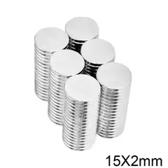 GENERICO - Imanes de neodimio modelo disco 15mmx2mm pack 10 unds