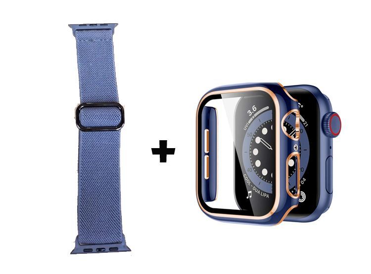 Correa Nylon + Case Bumper para Apple Watch 45mm - Azul