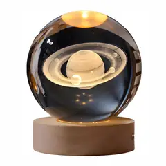ELMEJORPRECIO - Esfera Con Diseño 3D Mini Lámpara De Luz Cálida Modelo Saturno