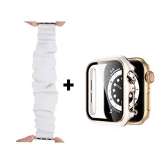 GENERICO - Correa Elástica + Case Bumper para Apple Watch 45mm - Blanco