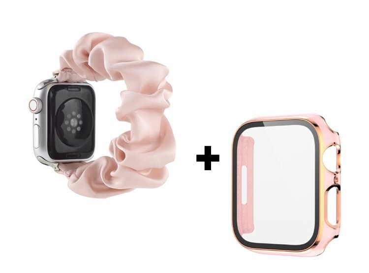 Correa Elástica Lisa + Case Bumper para Apple Watch 40mm - Nude