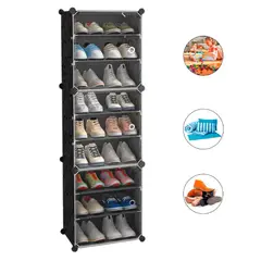 KELLER - Zapatera Organizador Armable 9 Niveles Multiusos Negro