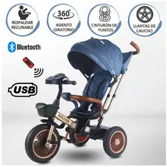 VOYAGE - Triciclo Guiador 3 En 1 «GOLDEN II NEW COLLECTION» USB Azul
