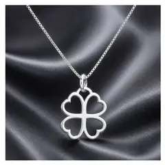 FERNANDA ROMERO JOYAS Y ACCESORIOS - Collar "Trébol 4 Hojas : Fe, Amor, Suerte y Esperanza" Plata Nacional