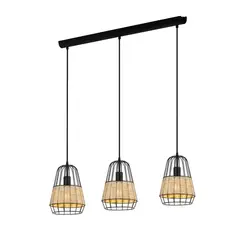 GENERICO - Lámpara colgante de mimbre natural