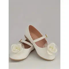 DR BROWN - Zapatos flor seda blanca