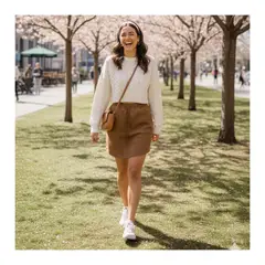 GENERICO - Falda de gamuza camel - Eksept